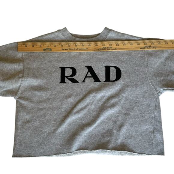 Womens Cropped Sweater Size Small "RAD" Gray - Picture 4 of 7